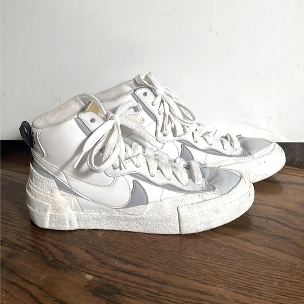 NIKE X SACAI BLAZER MID - WHITE GREY - Men’s 5.5, equivalent to women’s 7